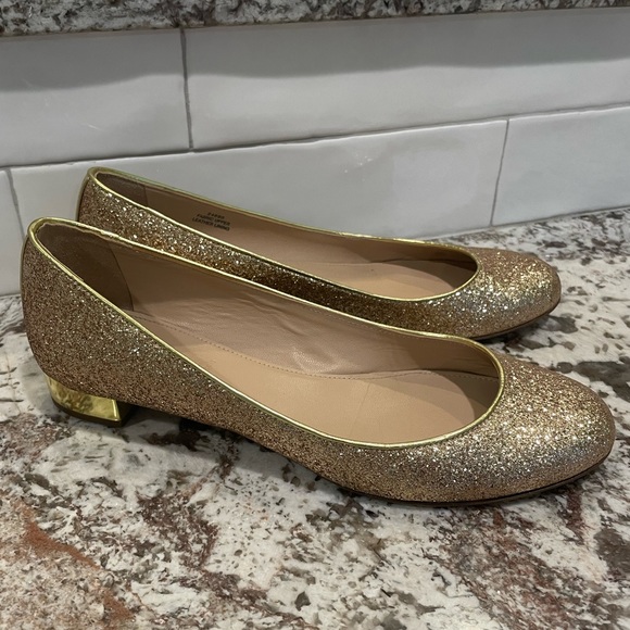 J.Crew gold glitter ballet flats - Picture 1 of 2